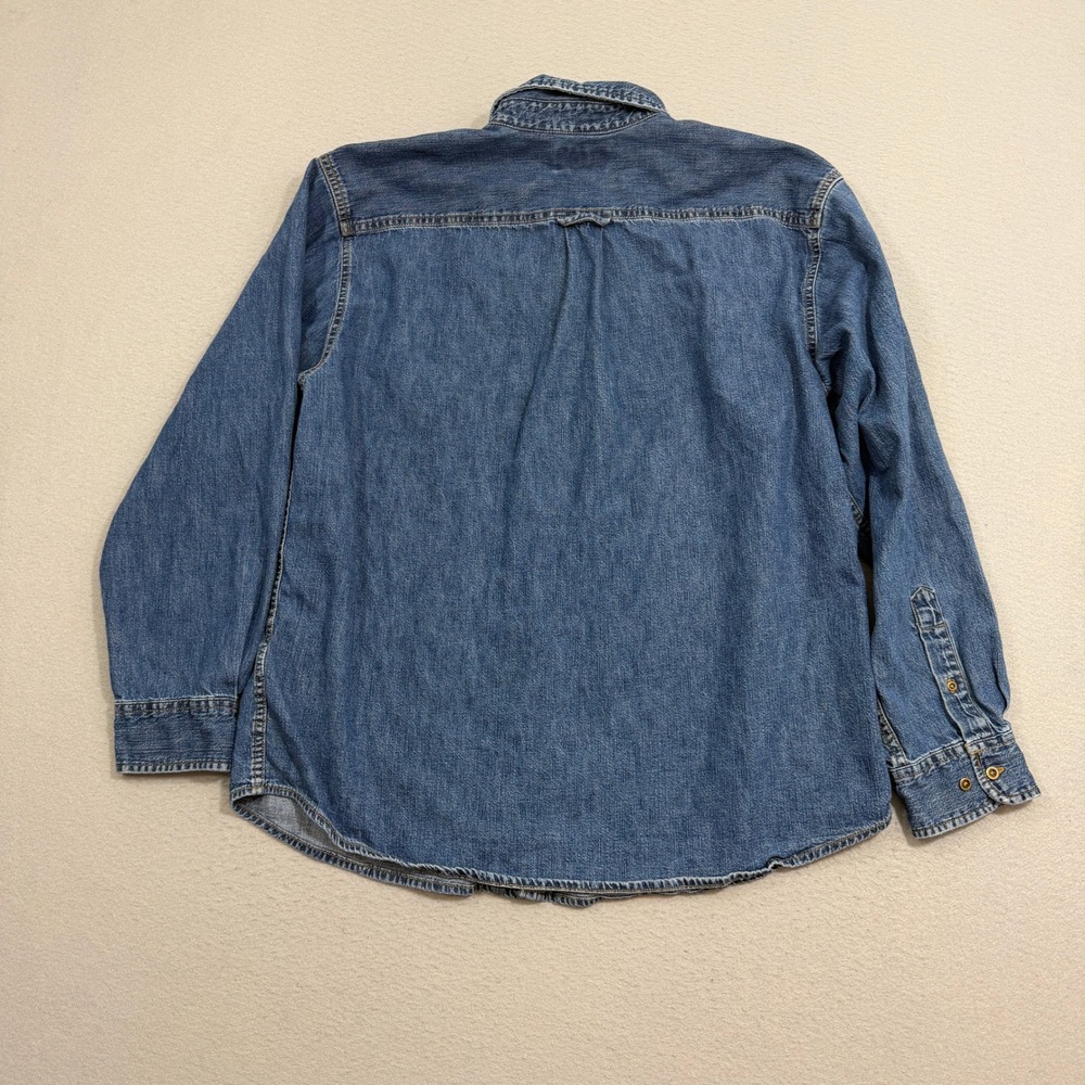 Vintage Route 66 Denim Shirt Men's Large Blue Button Down Long Sleeve y2k Work - Picture 5 of 7